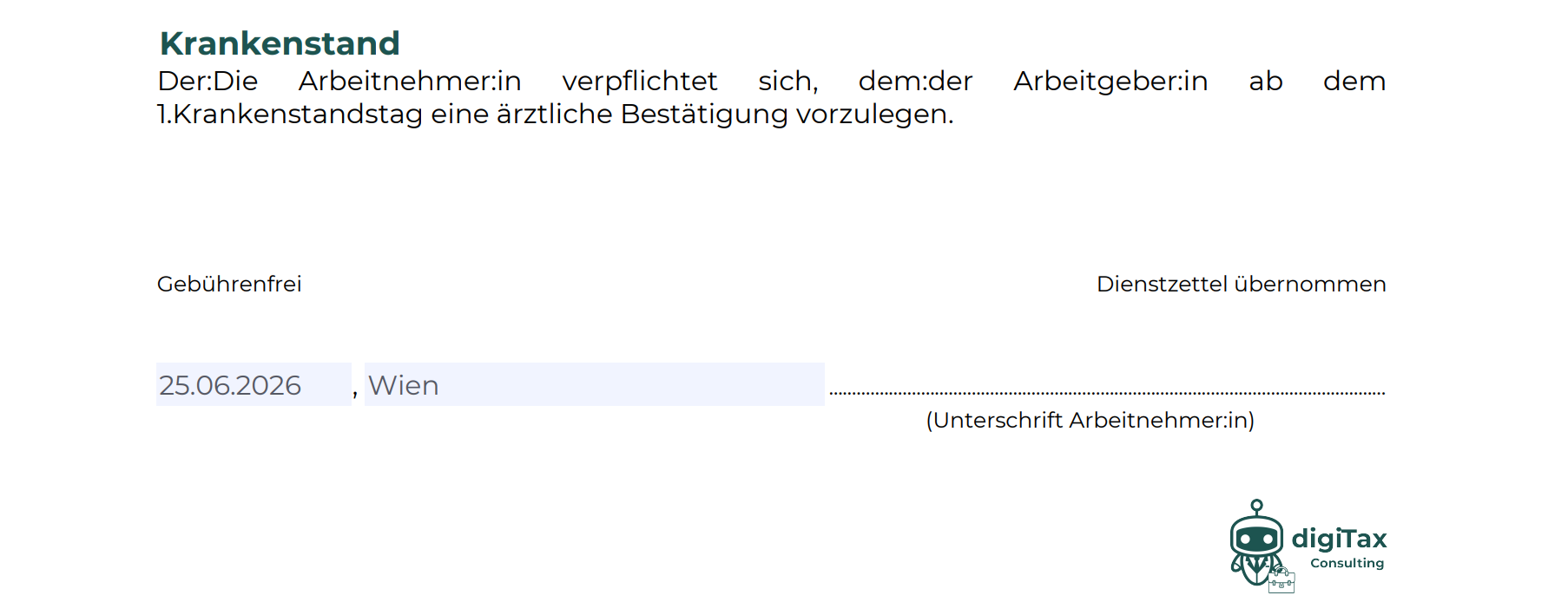 Ausschnitt aus Beispiel-Dokument mit Logo und CI-Farben